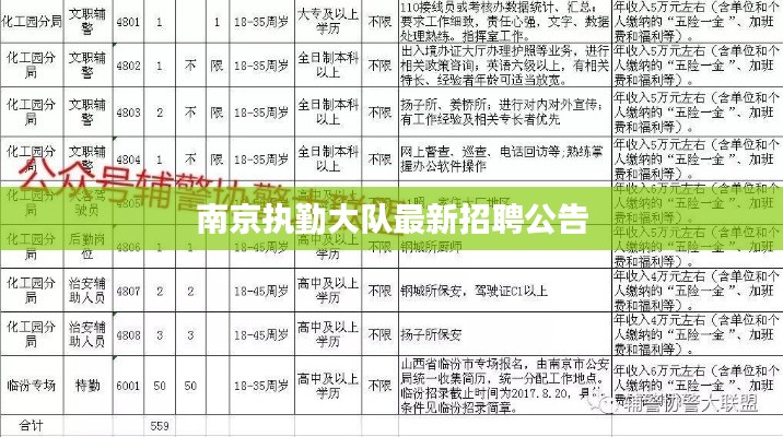 南京执勤大队最新招聘公告