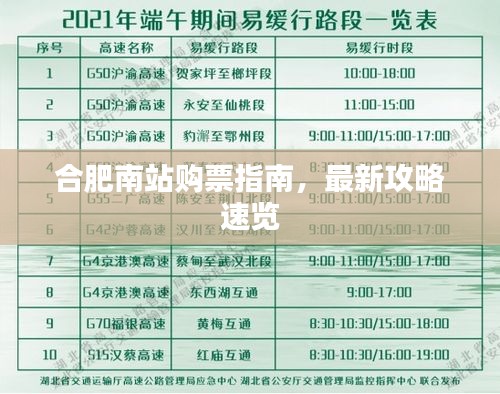 合肥南站购票指南，最新攻略速览