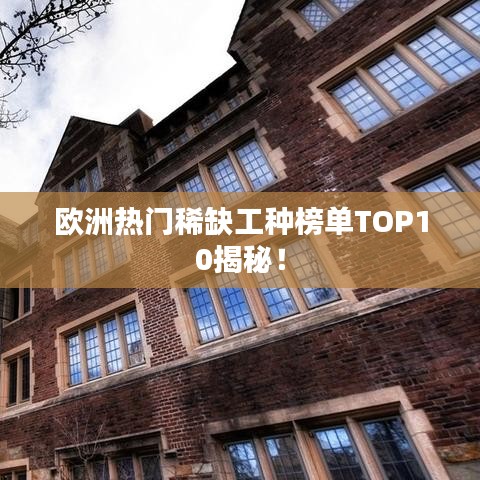 欧洲热门稀缺工种榜单TOP10揭秘！
