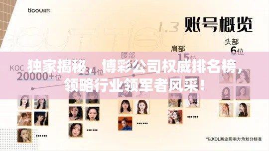 独家揭秘，博彩公司权威排名榜，领略行业领军者风采！
