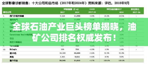 全球石油产业巨头榜单揭晓，油矿公司排名权威发布！