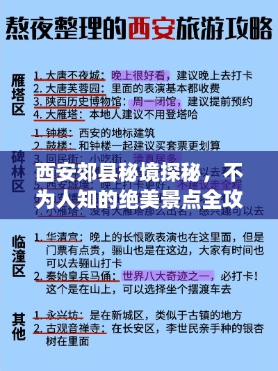 西安郊县秘境探秘，不为人知的绝美景点全攻略