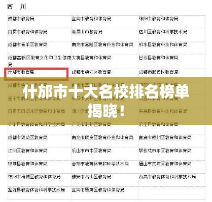 什邡市十大名校排名榜单揭晓！
