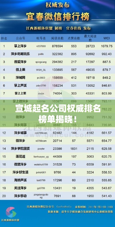 宣城起名公司权威排名榜单揭晓！