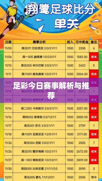 足彩今日赛事解析与推荐