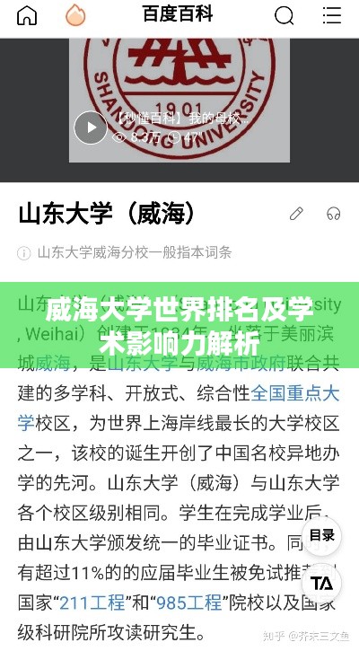 威海大学世界排名及学术影响力解析