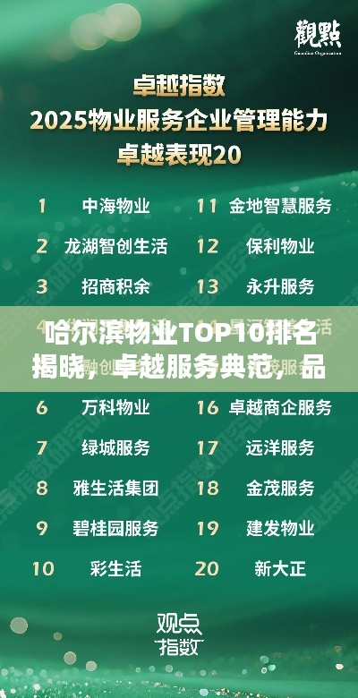 哈尔滨物业TOP10排名揭晓，卓越服务典范，品质生活之选