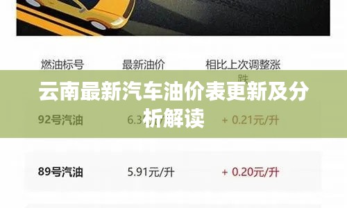 云南最新汽车油价表更新及分析解读