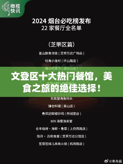 文登区十大热门餐馆，美食之旅的绝佳选择！