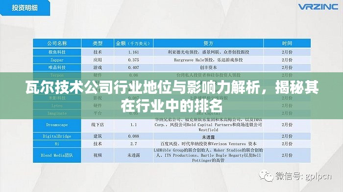 瓦尔技术公司行业地位与影响力解析，揭秘其在行业中的排名