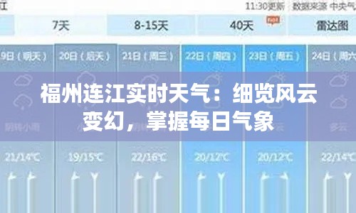 福州连江实时天气：细览风云变幻，掌握每日气象