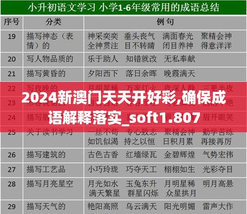 2024新澳门天天开好彩,确保成语解释落实_soft1.807