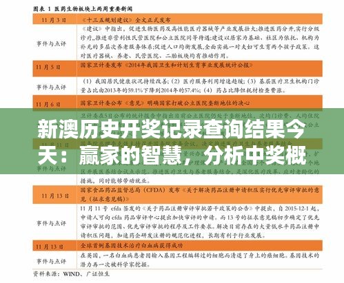 新澳历史开奖记录查询结果今天：赢家的智慧，分析中奖概率