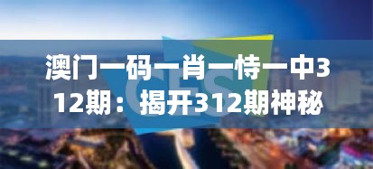 澳门一码一肖一恃一中312期：揭开312期神秘面纱