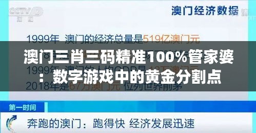 澳门三肖三码精准100%管家婆：数字游戏中的黄金分割点