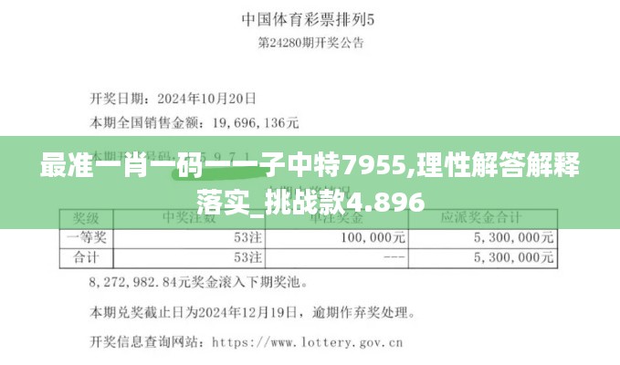 最准一肖一码一一子中特7955,理性解答解释落实_挑战款4.896