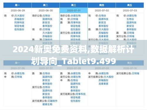 2024新奥免费资料,数据解析计划导向_Tablet9.499