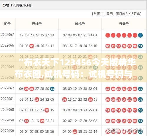 “布衣天下123456今天版精华布衣图,试机号码：试机号码与布衣搭配的时尚碰撞与潮流启示”