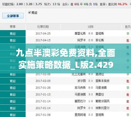 九点半澳彩免费资料,全面实施策略数据_L版2.429