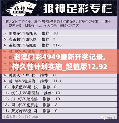 老澳门彩4949最新开奖记录,持久性计划实施_超值版12.926