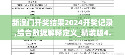 新澳门开奖结果2024开奖记录,综合数据解释定义_精装版4.619