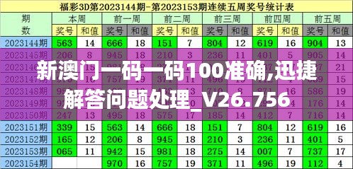 新澳门一码一码100准确,迅捷解答问题处理_V26.756