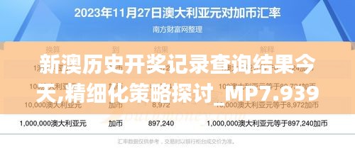 新澳历史开奖记录查询结果今天,精细化策略探讨_MP7.939