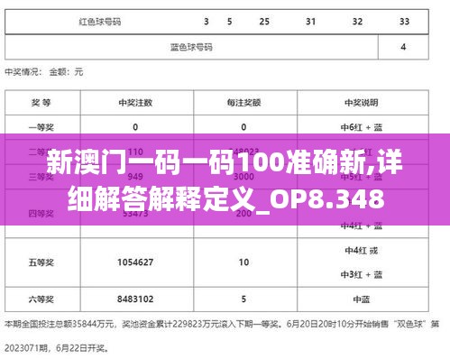 新澳门一码一码100准确新,详细解答解释定义_OP8.348