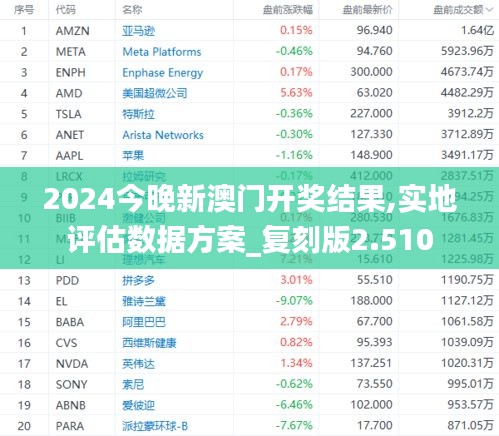 2024今晚新澳门开奖结果,实地评估数据方案_复刻版2.510