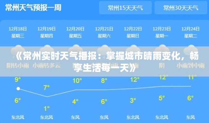 《常州实时天气播报：掌握城市晴雨变化，畅享生活每一天》