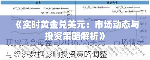 《实时黄金兑美元：市场动态与投资策略解析》