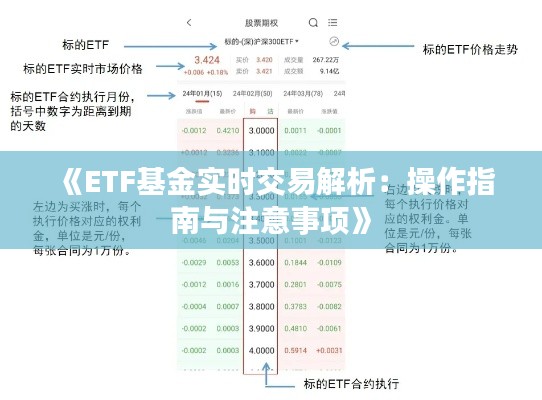 《ETF基金实时交易解析：操作指南与注意事项》