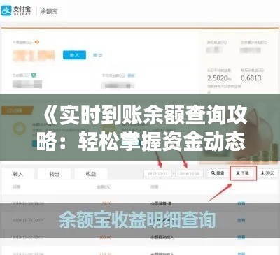 《实时到账余额查询攻略：轻松掌握资金动态》