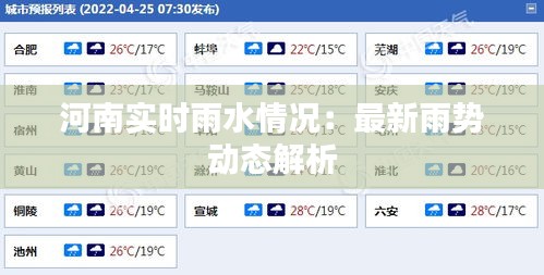 河南实时雨水情况：最新雨势动态解析