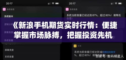 《新浪手机期货实时行情：便捷掌握市场脉搏，把握投资先机》