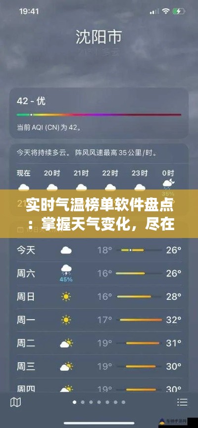 实时气温榜单软件盘点：掌握天气变化，尽在掌握