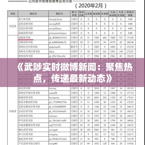 《武陟实时微博新闻：聚焦热点，传递最新动态》