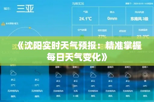 《沈阳实时天气预报：精准掌握每日天气变化》