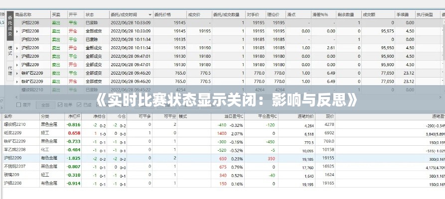 《实时比赛状态显示关闭：影响与反思》