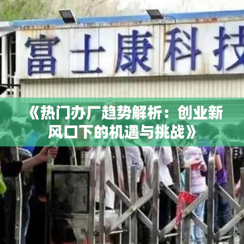 《热门办厂趋势解析：创业新风口下的机遇与挑战》