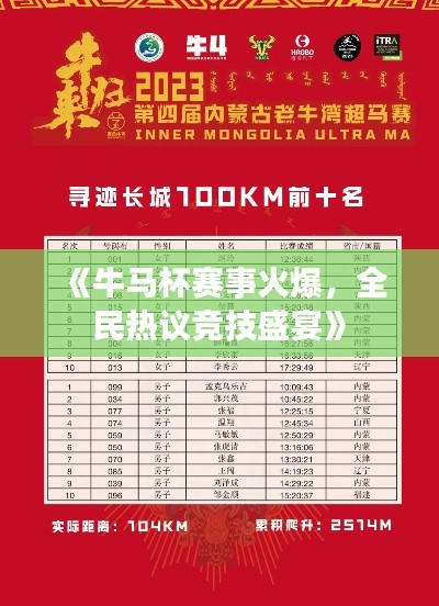 《牛马杯赛事火爆，全民热议竞技盛宴》