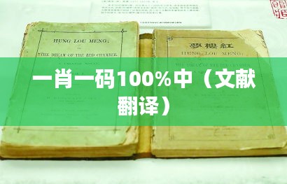 一肖一码100%中（文献翻译）