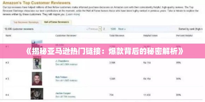 《揭秘亚马逊热门链接：爆款背后的秘密解析》