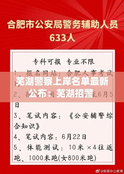 芜湖警察上岸名单最新公布：芜湖招警 