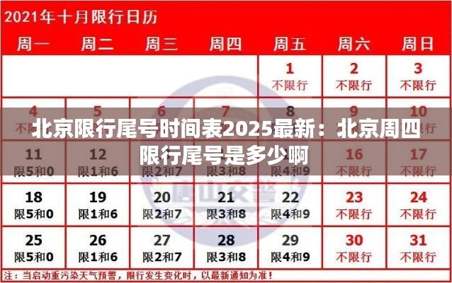 北京限行尾号时间表2025最新：北京周四限行尾号是多少啊 