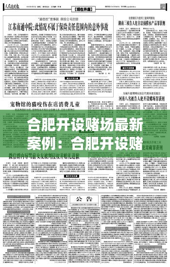 合肥开设赌场最新案例：合肥开设赌场罪判决文书 