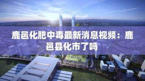 鹿邑化肥中毒最新消息视频：鹿邑县化市了吗 