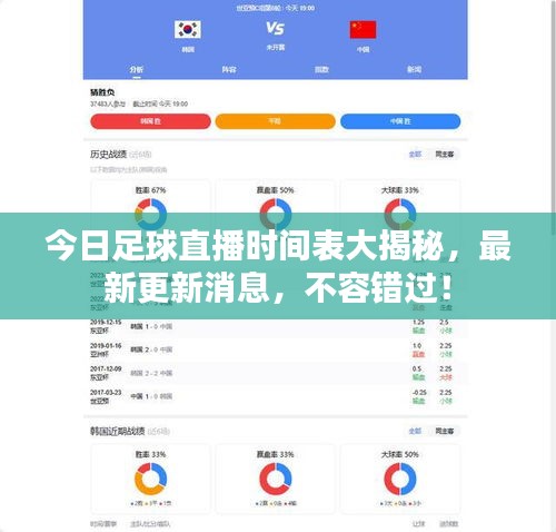 今日足球直播时间表大揭秘，最新更新消息，不容错过！