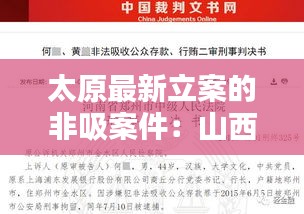 太原最新立案的非吸案件：山西太原非法集资判决 