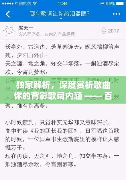 独家解析，深度赏析歌曲你的背影歌词内涵 —— 百度搜索